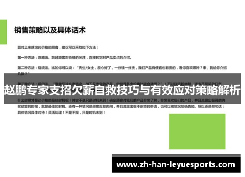 赵鹏专家支招欠薪自救技巧与有效应对策略解析