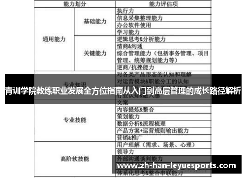 青训学院教练职业发展全方位指南从入门到高层管理的成长路径解析